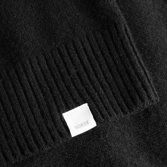 Norse Standard Merino Lambswool Polo - Black