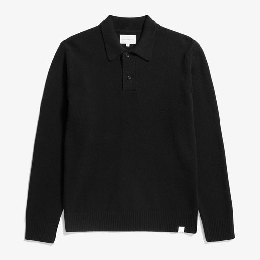 Norse Standard Merino Lambswool Polo - Black