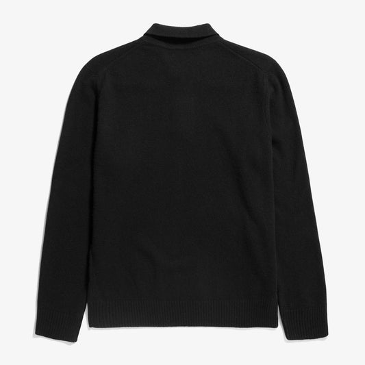 Norse Standard Merino Lambswool Polo - Black
