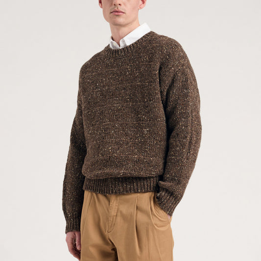 Jonas Donegal Diamond Sweater - Seal Brown