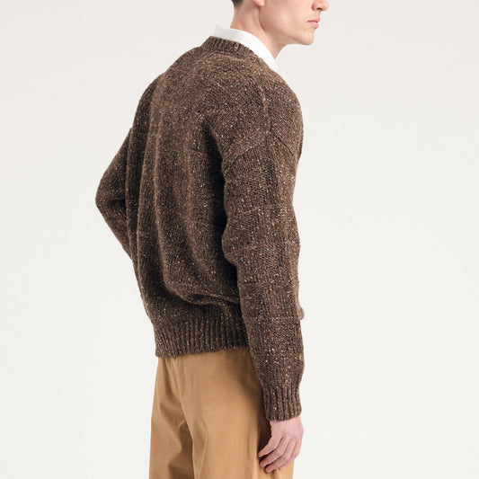 Jonas Donegal Diamond Sweater - Seal Brown