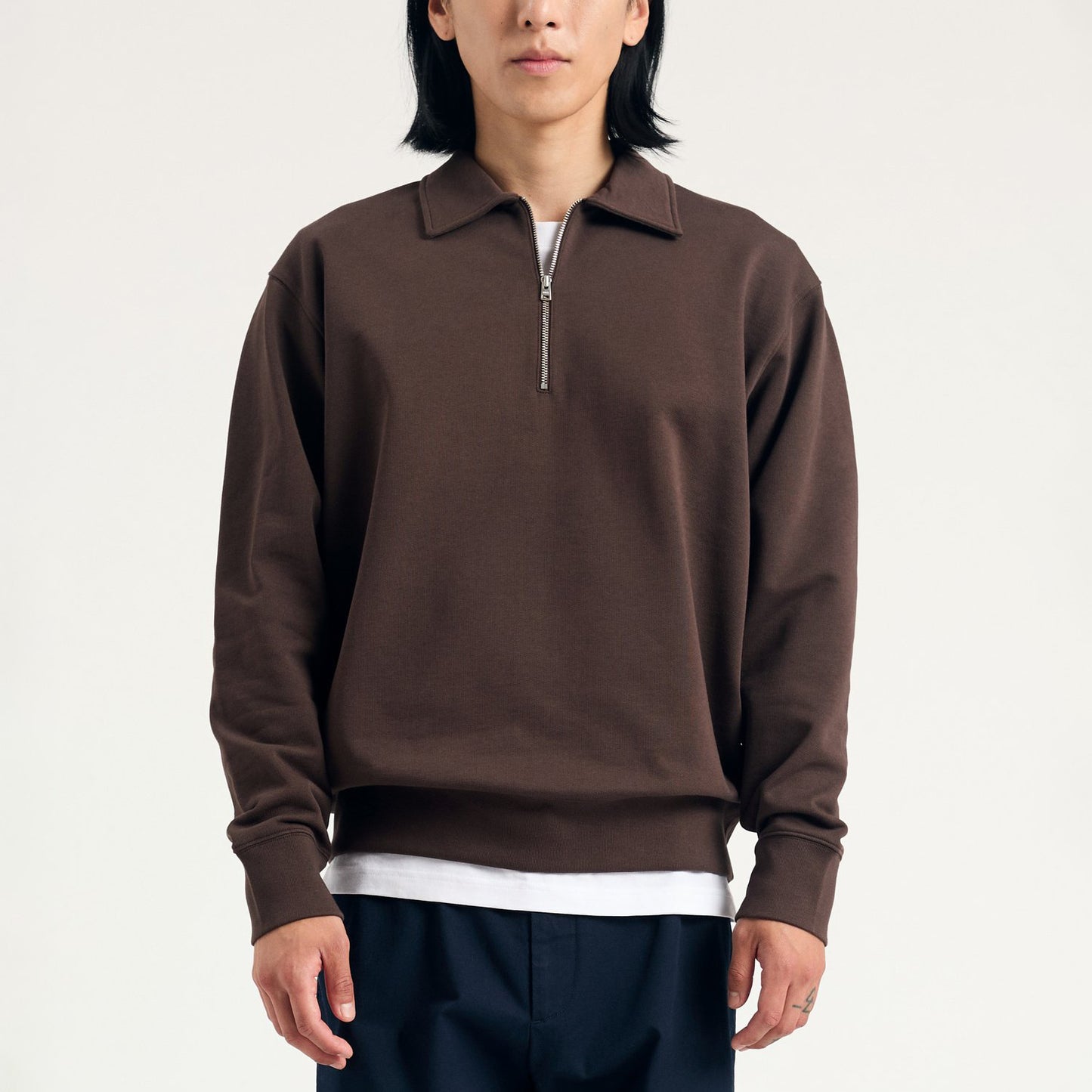 Norse Standard Half Zip Sweatshirt - Seal Brown
