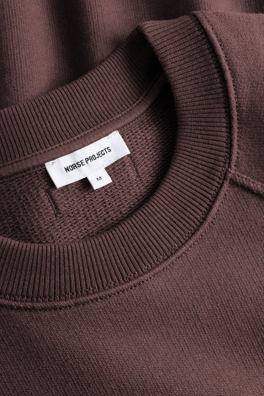 Tyr Relaxed Organic Loopback Raglan Crew - Mahogany