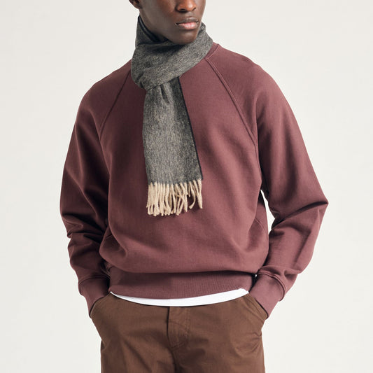 Tyr Relaxed Organic Loopback Raglan Crew - Mahogany