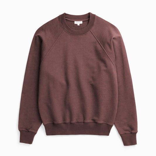 Tyr Relaxed Organic Loopback Raglan Crew - Mahogany