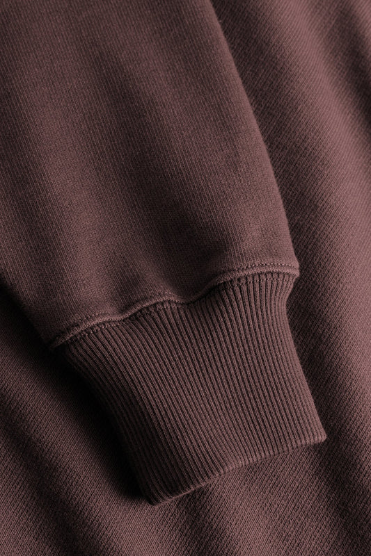 Tyr Relaxed Organic Loopback Raglan Crew - Mahogany