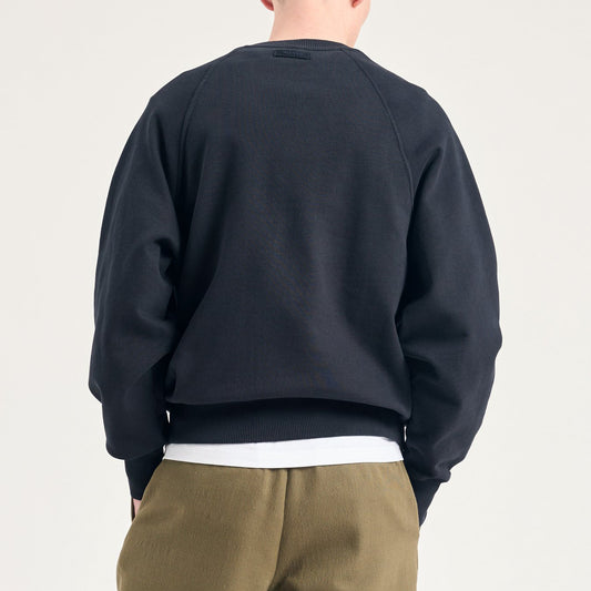 Tyr Relaxed Organic Loopback Raglan Crew - Dark Navy