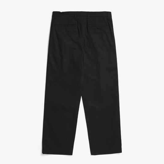 Benn Relaxed Twill Pleated Trouser - Black
