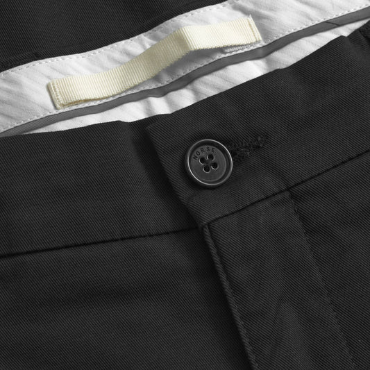 Benn Relaxed Twill Pleated Trouser - Black