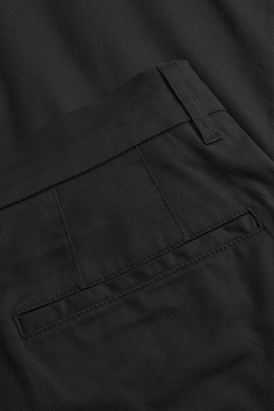 Benn Relaxed Twill Pleated Trouser - Black