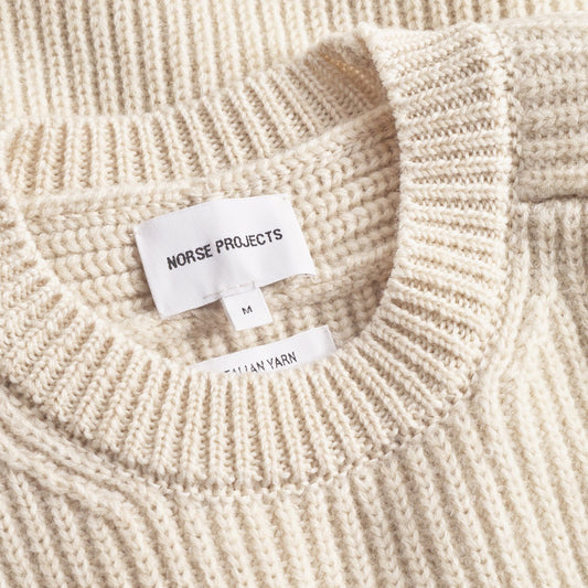 Sigurd Military Rib Crew Neck - Ecru