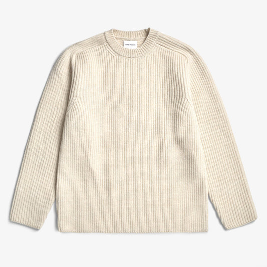 Sigurd Military Rib Crew Neck - Ecru