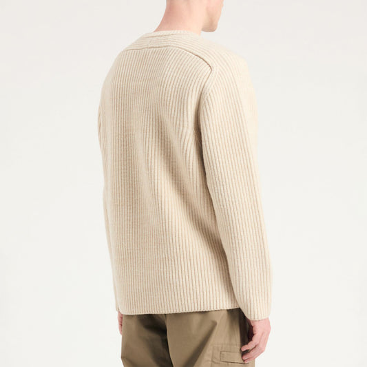 Sigurd Military Rib Crew Neck - Ecru