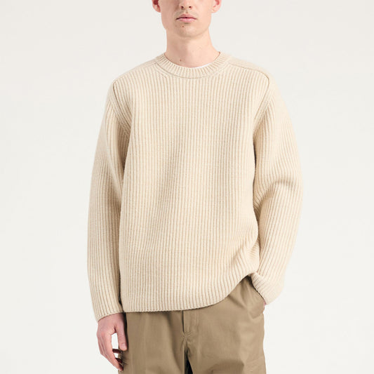 Sigurd Military Rib Crew Neck - Ecru