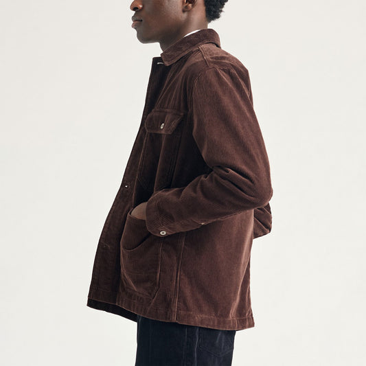 Folke Wide Corduroy Chore Jacket - Espresso