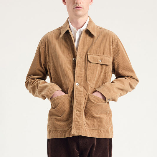 Folke Wide Corduroy Chore Jacket - Utility Khaki