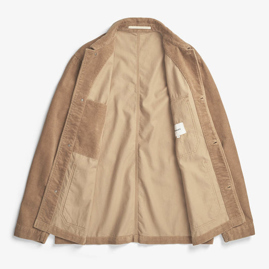 Folke Wide Corduroy Chore Jacket - Utility Khaki