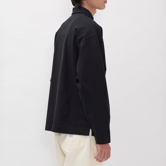 Isefjord Compact Cotton LS Polo - Black