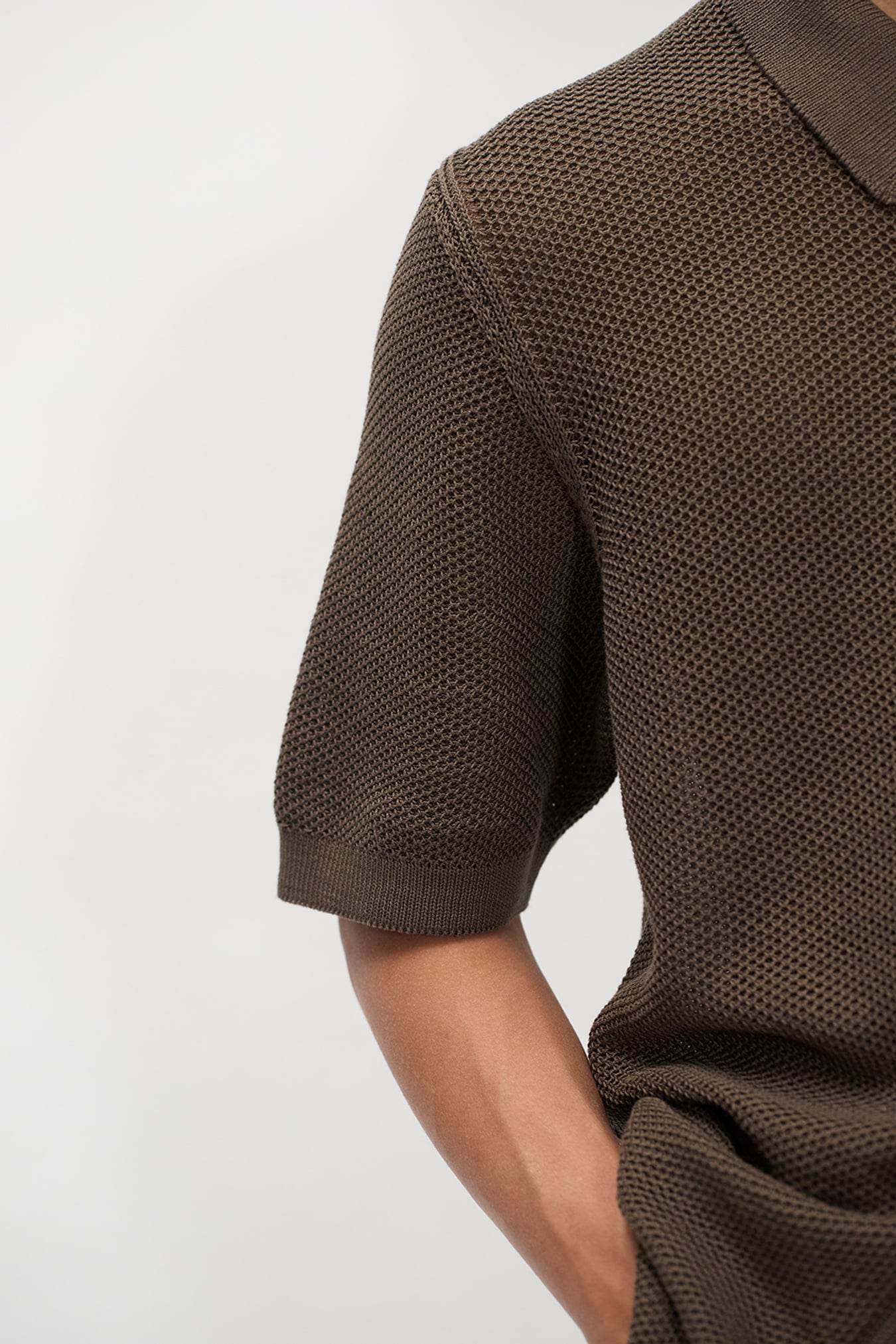 Fredensborg Mercerised Cotton Knitted Shirt - Turkish Coffee