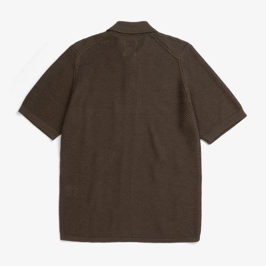 Fredensborg Mercerised Cotton Knitted Shirt - Turkish Coffee