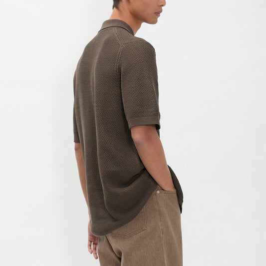 Fredensborg Mercerised Cotton Knitted Shirt - Turkish Coffee