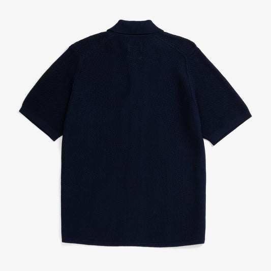 Fredensborg Mercerised Cotton Knitted Shirt - Dark Navy
