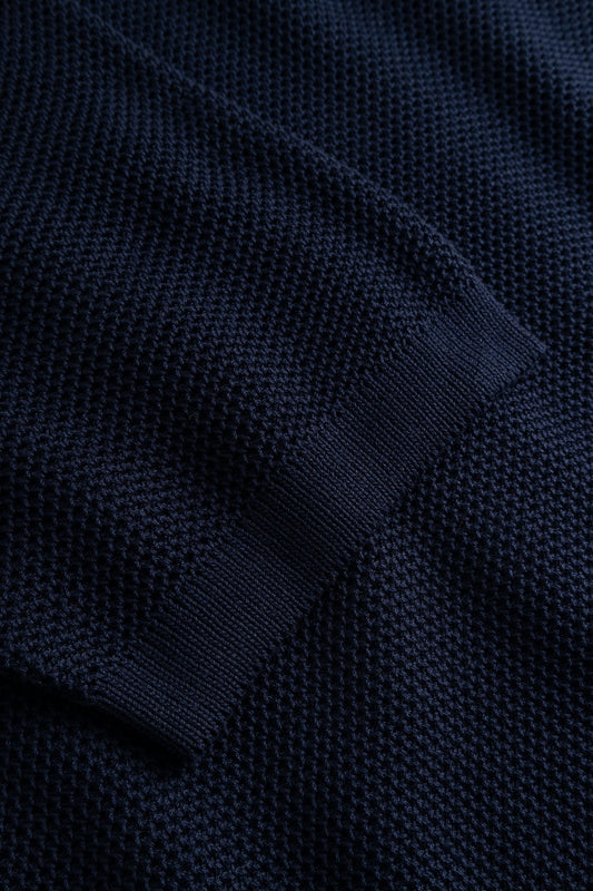 Fredensborg Mercerised Cotton Knitted Shirt - Dark Navy