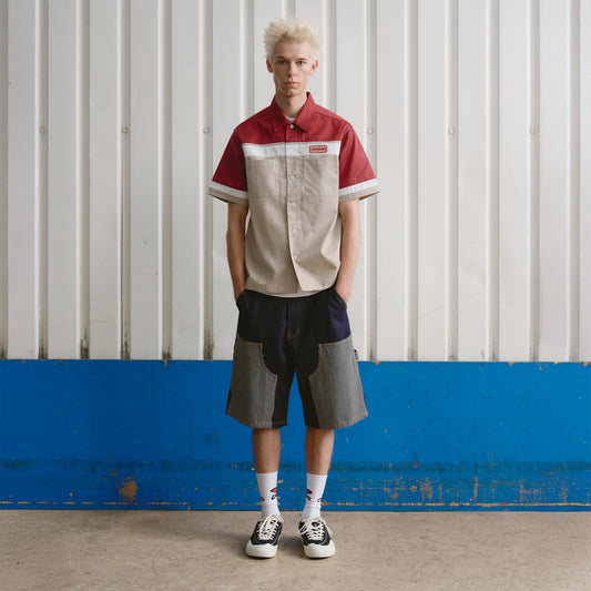 Parlor Work Shirt - Beige / Red