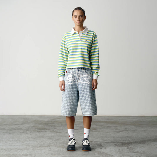 Womens Popsicle Striped Cropped Rugby Shirt - Multi
