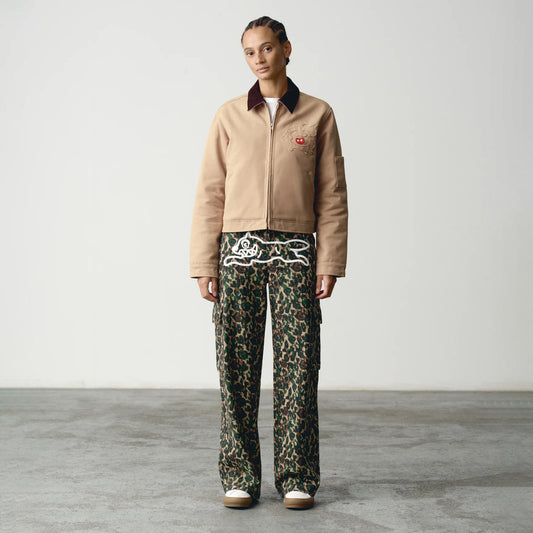 Womens Team IC Cropped Work Jacket - Beige