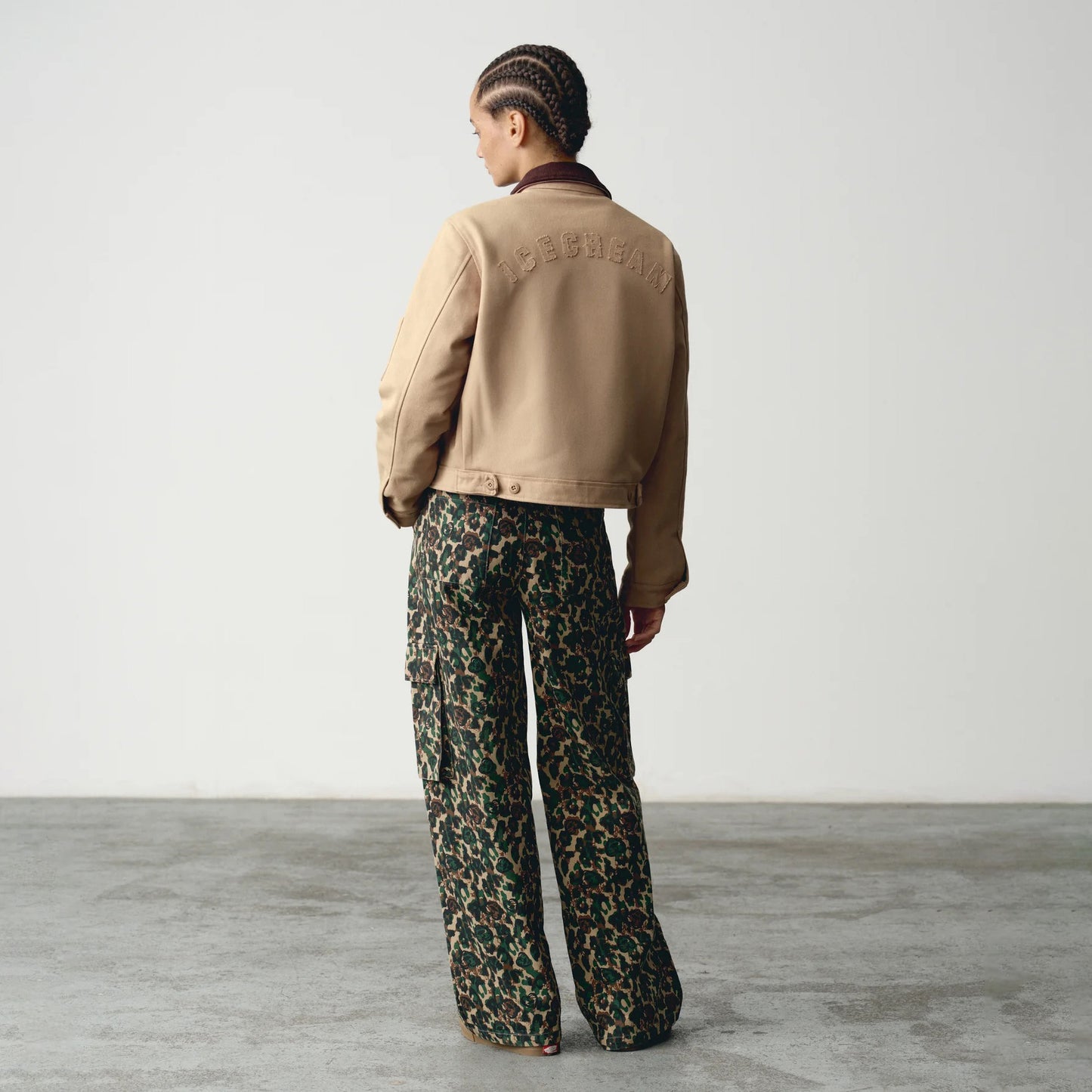 Womens Team IC Cropped Work Jacket - Beige