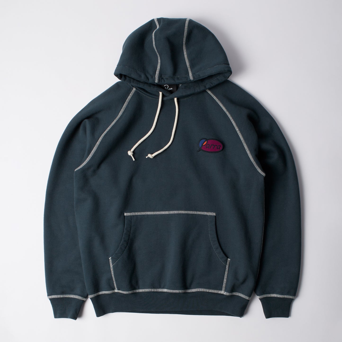 Circled script logo hooded sweatshirt - Dark Blue