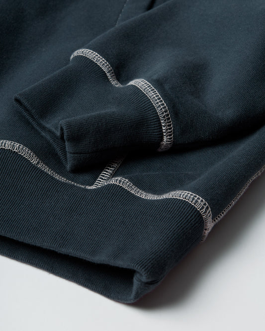 Circled script logo hooded sweatshirt - Dark Blue