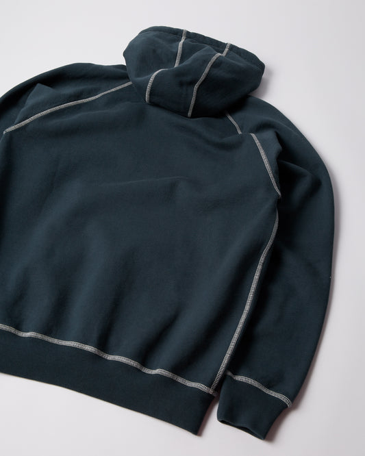 Circled script logo hooded sweatshirt - Dark Blue