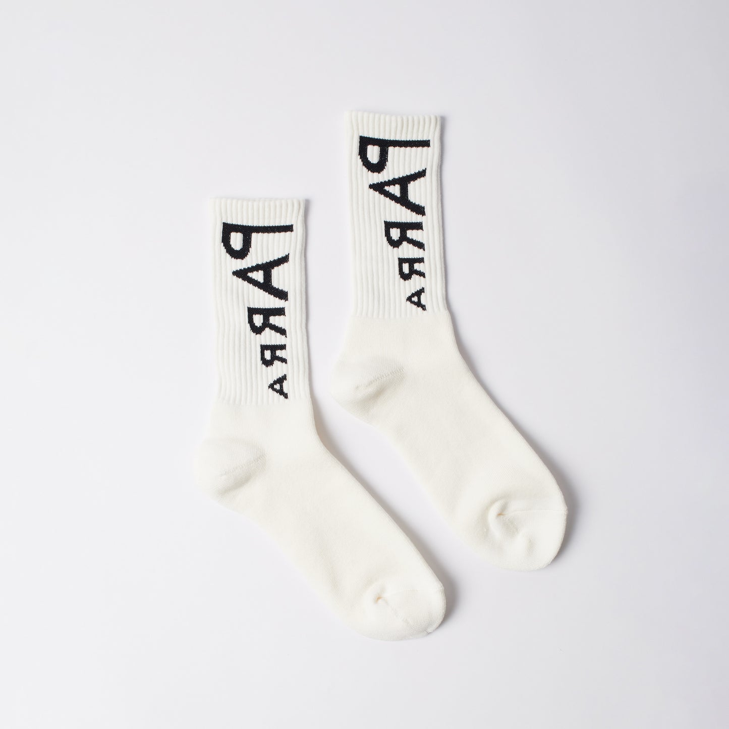 Reversed flag logo crew socks - White