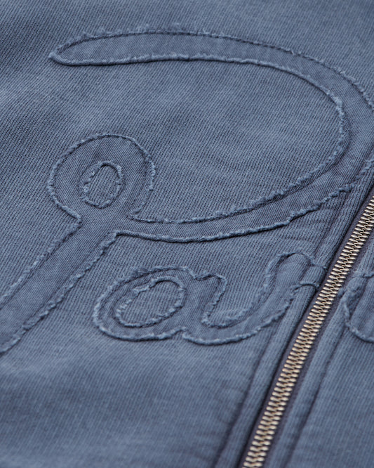 Not Fade Away Zip Hooded Sweatshirt - Washed Dark Grey