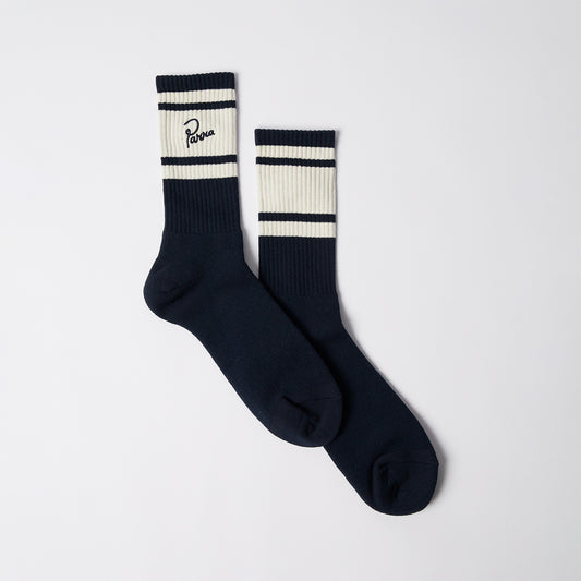Signature Striped Crew Socks - Navy Blue