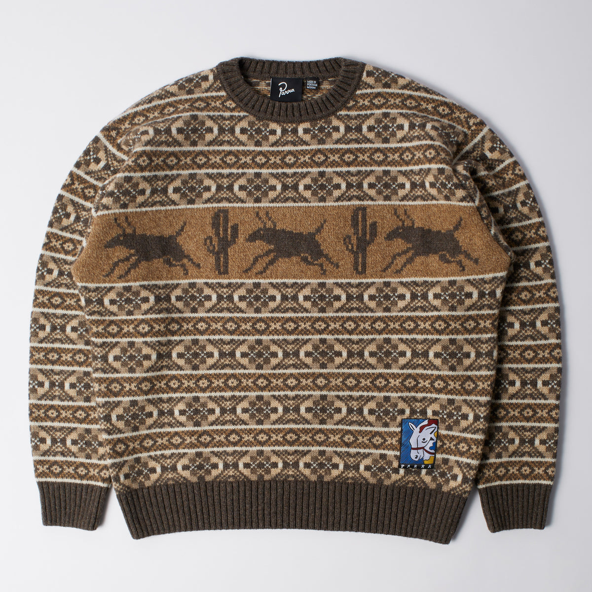 Cactus Bull Knitted Pullover - Brown