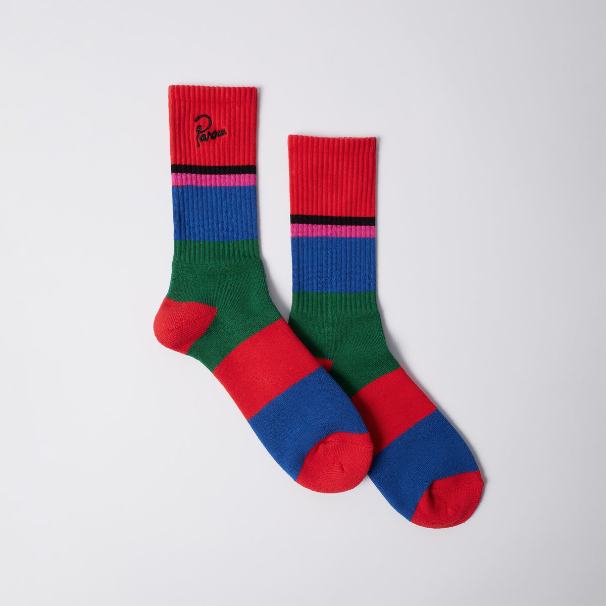 Signature Striped Crew Socks - Red