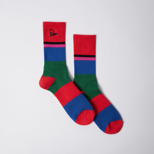 Signature Striped Crew Socks - Red