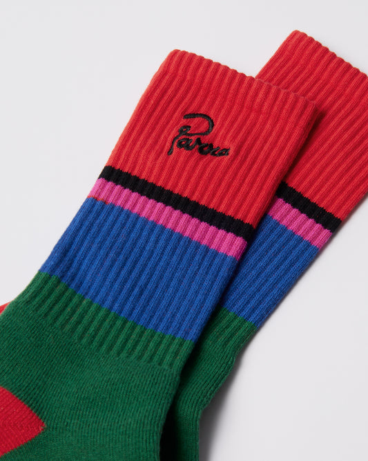 Signature Striped Crew Socks - Red