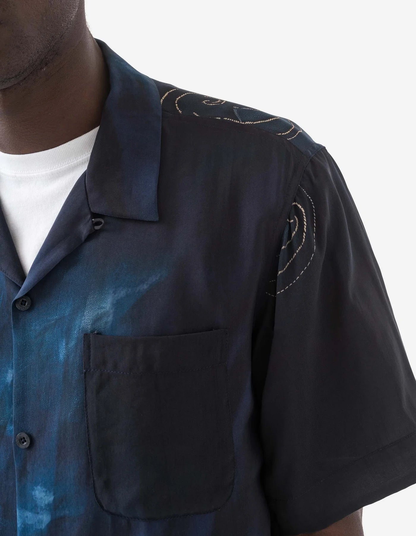 6230 Boro Crane Camp Collar Shirt Indigo