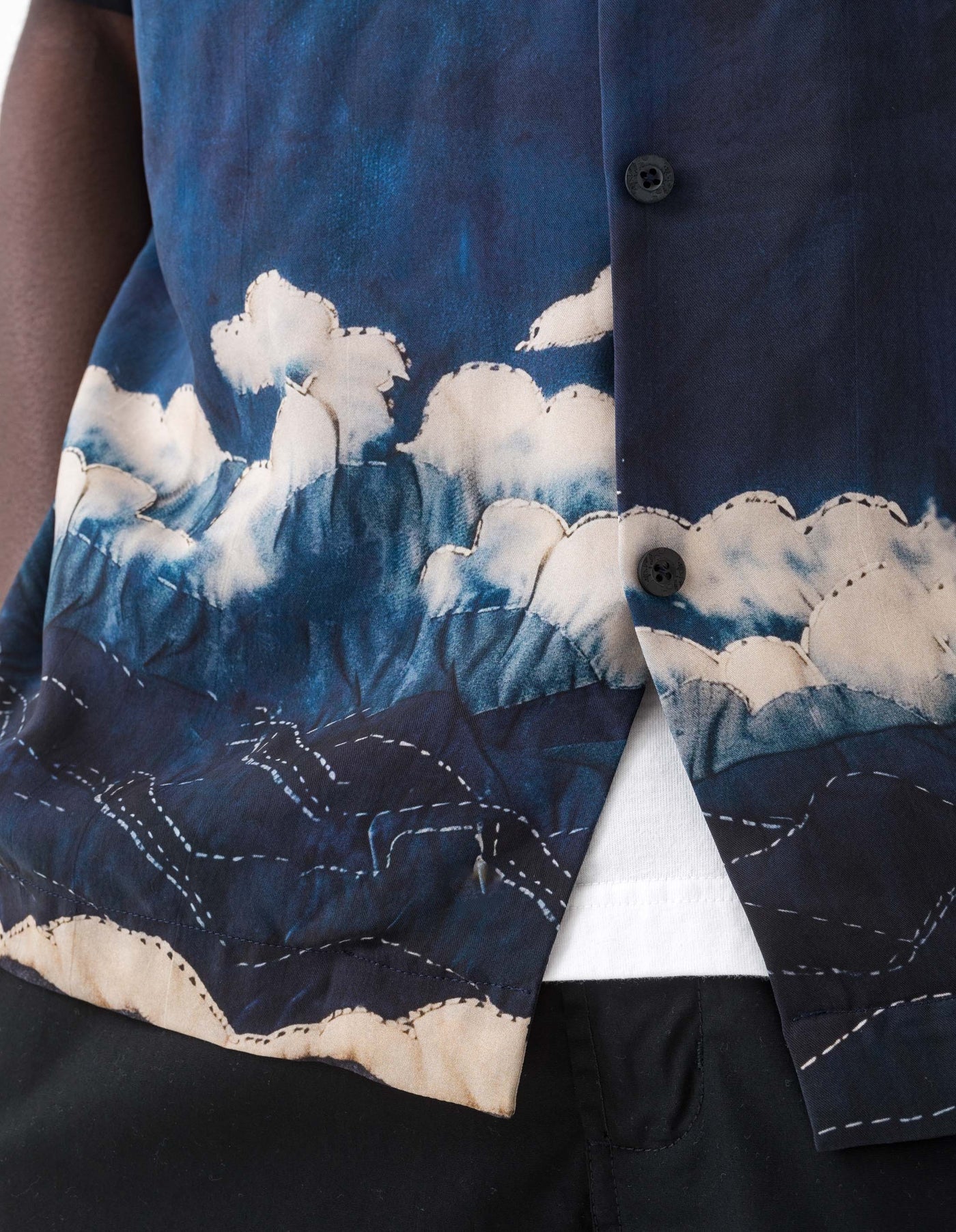 6230 Boro Crane Camp Collar Shirt Indigo