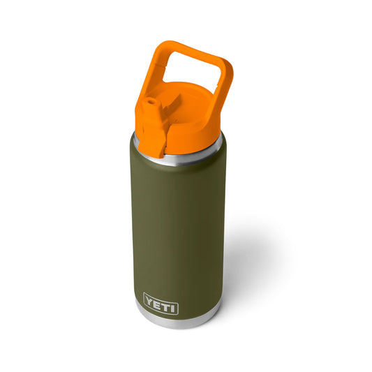 Rambler® 26 oz (769 ml) Bottle with Straw Cap - Olive/King Crab Orange