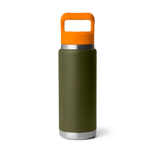 Rambler® 26 oz (769 ml) Bottle with Straw Cap - Olive/King Crab Orange