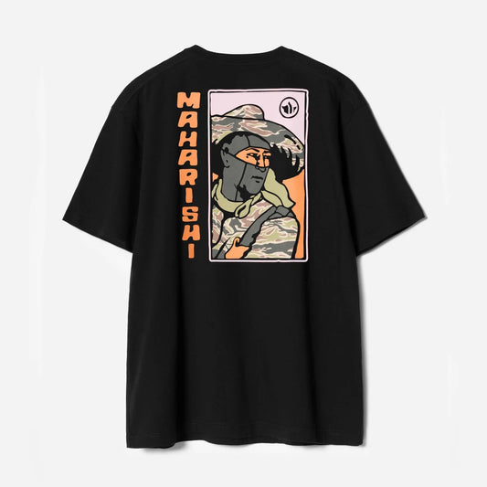 7262 Japanese Menko Card T-Shirt - Black