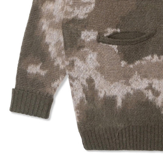 Blurry Jacquard Cardigan - Grey