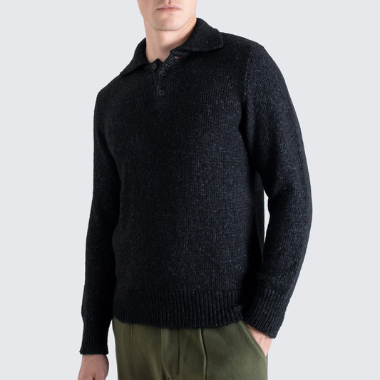 Kier Knitted Polo - Dark Grey