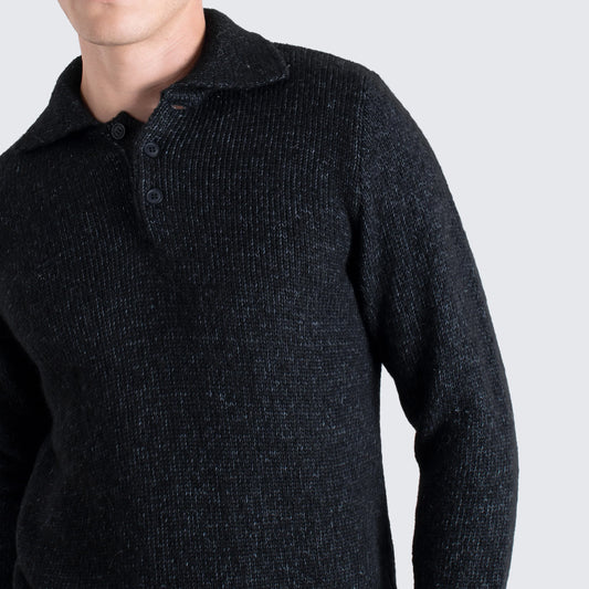 Kier Knitted Polo - Dark Grey