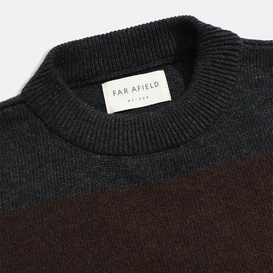 Combin Striped Knit - Grey / Brown